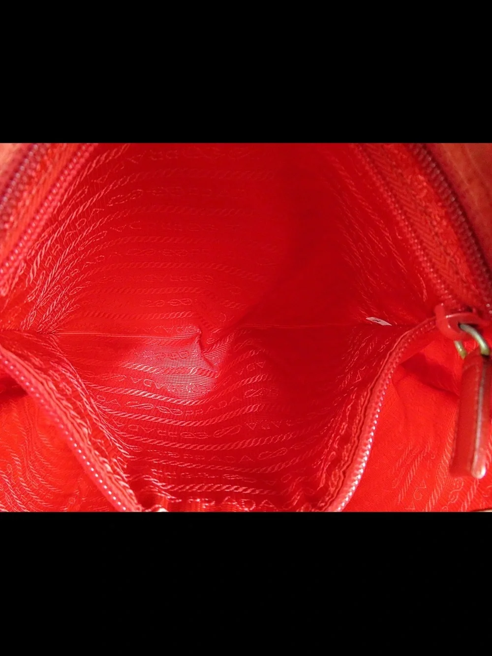 Prada Orange-Red Nylon Tote Bag